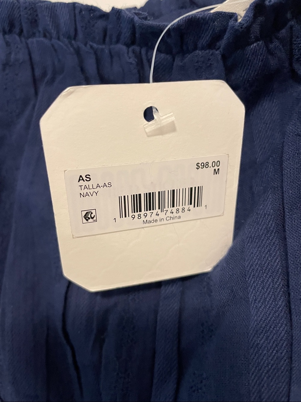 Women's Navy Puff-Sleeve Midi Dress - Unbranded - Picture 3 of 4